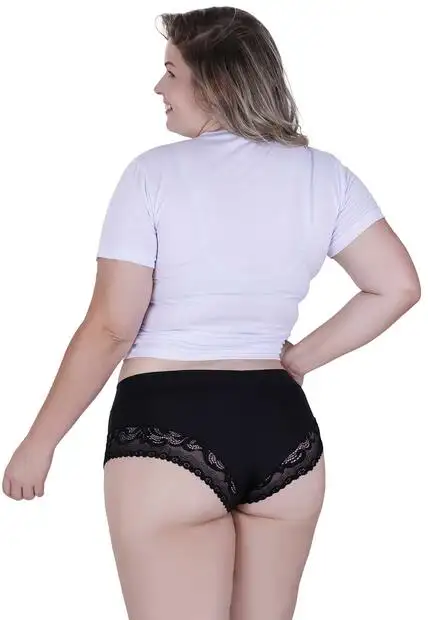 Calcinha Amada Plus Size Microfibra Concept Lingerie Preto