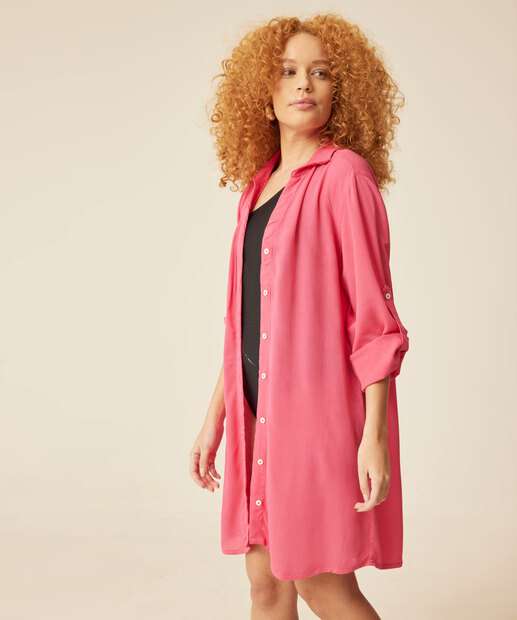 Camisa Saída De Praia Feminino Alongada Marisa