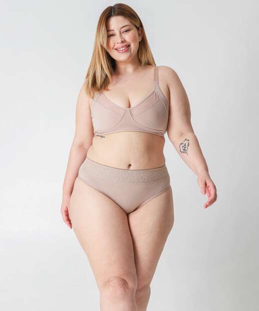 Sutiã Sem Bojo Sem Aro Plus Size DelRio Bege