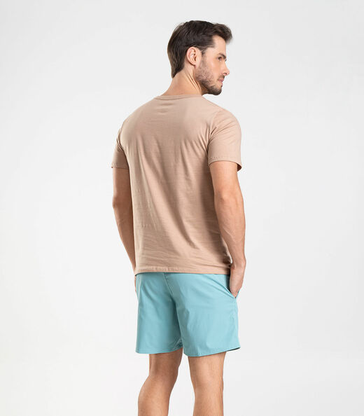 Bermuda Masculina De Microfibra Sarjada Long Bong Azul