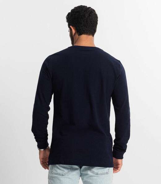 Camiseta Masculina Manga Longa Diametro Azul