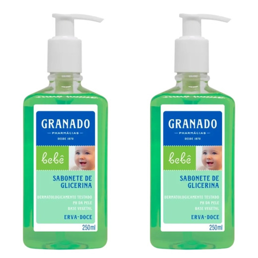 Image_Kit c/2 Sabonetes Líquido Infantil Granado Bebê 250ml Erva Doce