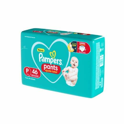Image_Kit 4 Fraldas Infantil Pants Pampers Ajuste Total P 3 A 8Kg Pacote 46 Unidades c