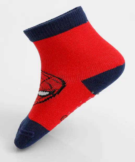 Kit 2 Meias Infantil Estampa Homem Aranha Marvel Vermelho 