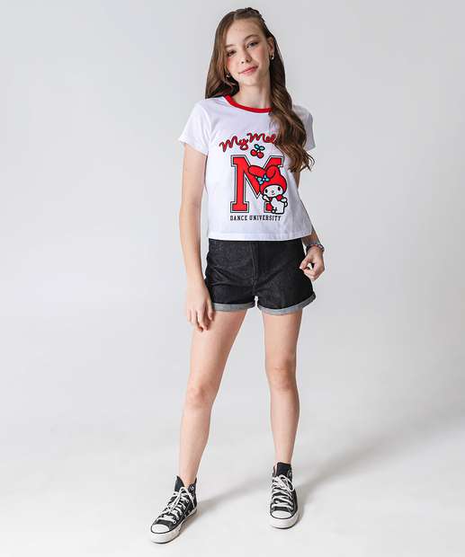 Blusa Juvenil Hello Kitty Tam 10 a 16 Off White