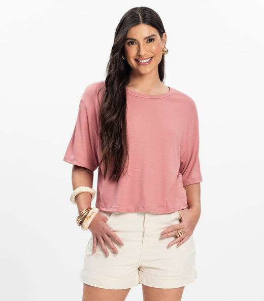 Image_T- Shirt Feminina Canelada Infinita Cor Rosa