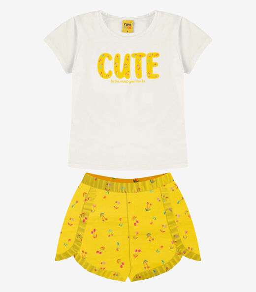 Image_Conjunto Blusa com Shorts Menina Rovi Kids Laranja