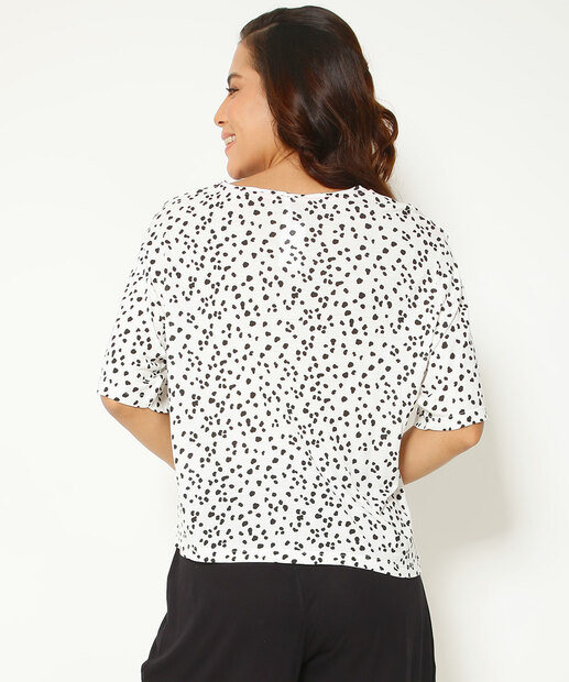 Pijama Feminino Estampa Dálmata Manga 3/4 Marisa