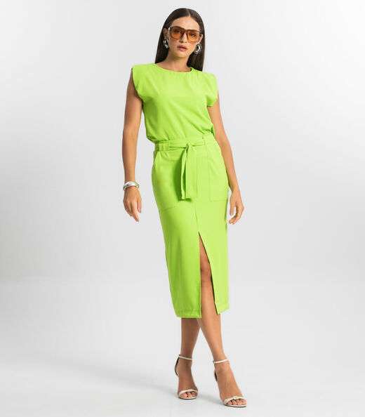 Saia Feminina Midi Endless Verde