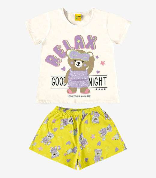 Pijama Infantil Menina Rovi Kids Bege