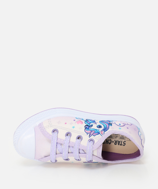Tênis Infantil Casual Estampa Únicornio Lilás