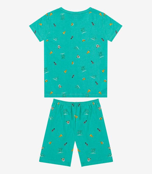 Pijama Infantil Camiseta e Bermuda Select Verde