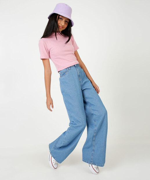 Calça Juvenil Jeans Wide Leg Marisa Tam 10 a 16