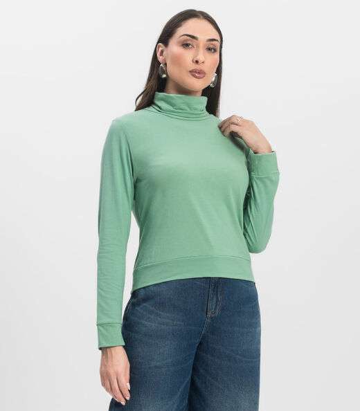Blusão Gola Alta Infinita Cor Feminino Verde