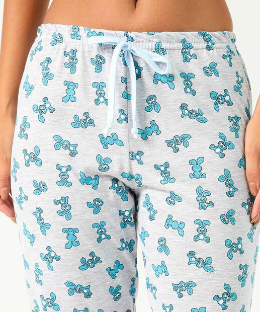 Calça Pijama Feminino Avulso Sansão Turma da Mônica Cinza