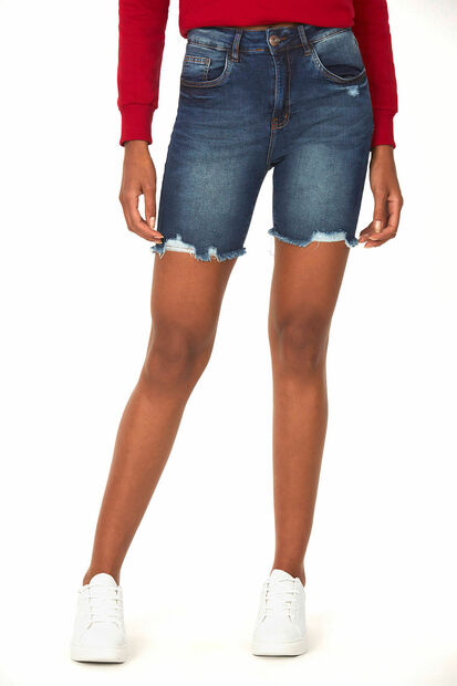 Bermuda Feminina Jeans Escuro Polo Wear
