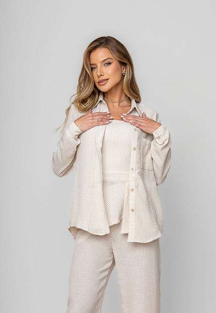 Image_Camisão Listrado Alfaiataria Bege Salvatore