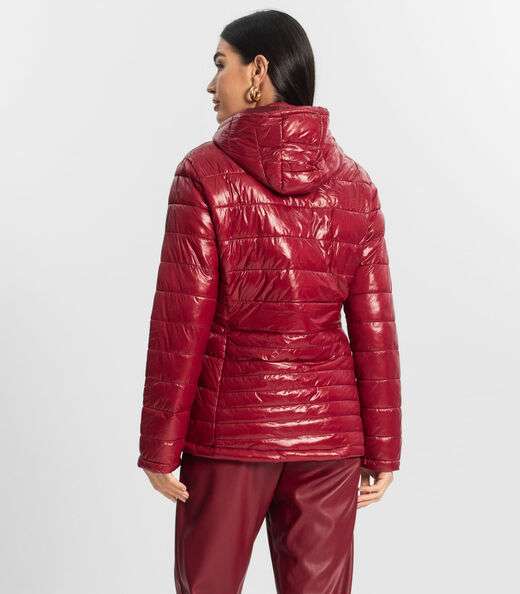 Jaqueta de Microfibra Feminina com Capuz Endless Vermelho