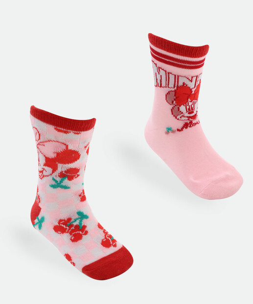 Image_Kit 2 Meias Infantil Estampa Minnie Disney Rosa