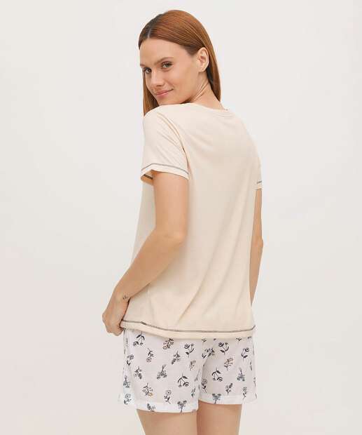 Pijama Feminino Estampado Manga Curta Marisa