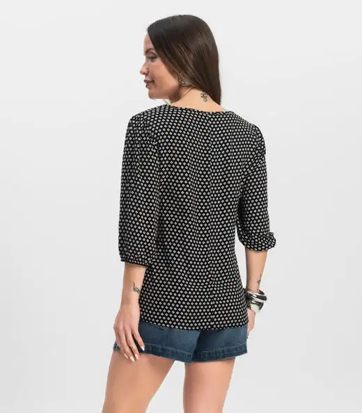 Blusa Manga Curta Infinita Cor Preto