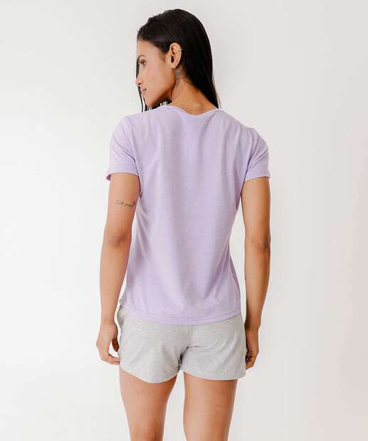 Pijama Feminino Estampado Marisa Roxo