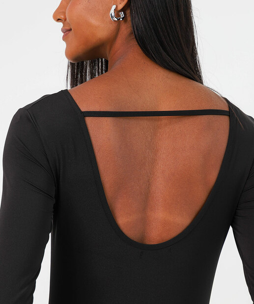 Body Feminino Manga Longa Marisa Preto 