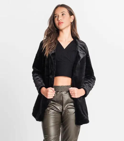 Casaco Juvenil Feminino Pelo Safira Minty Preto