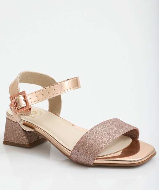 Image_Sandália Infantil Metalizada Glitter Molekinha Rosê