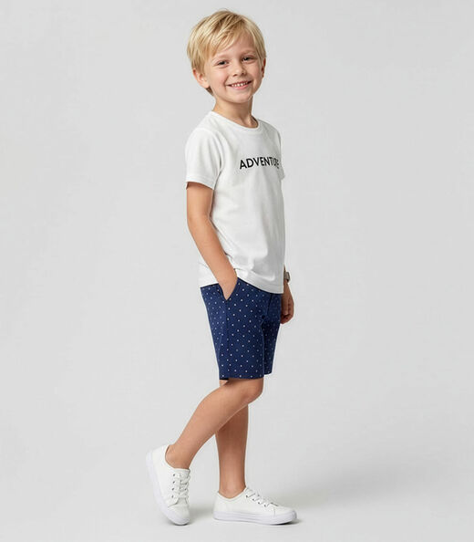 Conjunto Infantil Camiseta Com Bermuda Select Azul Marinho