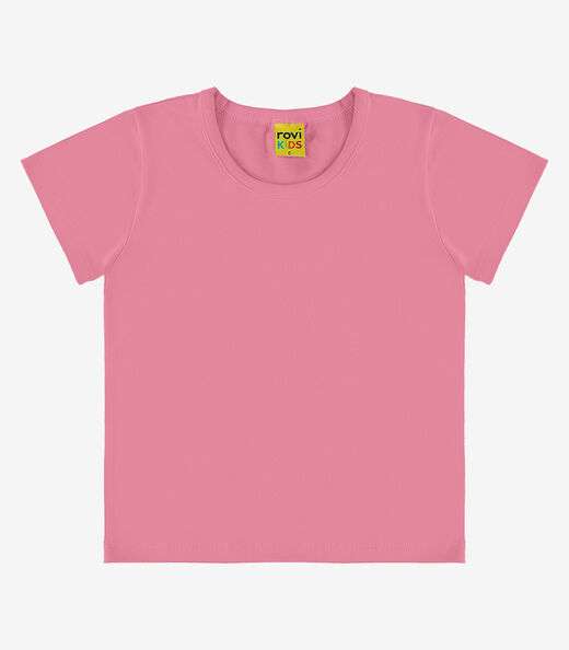 Blusa Básica Infantil Cotton Leve Rovi Kids Rosa