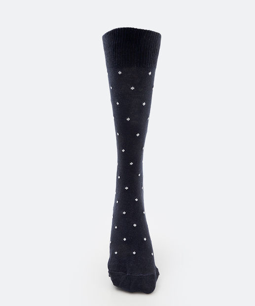 Meia Masculina Cano Longo Estampada MR Preto