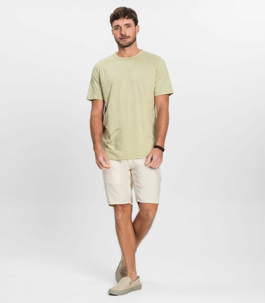 Camiseta Masculina Manga Curta Meia Malha Diametro Verde