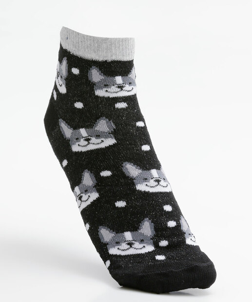 Kit 3 Pares Meias Soquete Feminina Estampadas Marisa