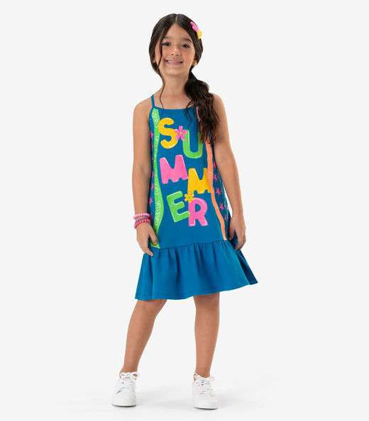Vestido Infantil Summer Rovi Kids Azul