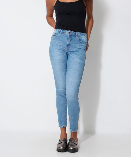 Calça Jeans Skinny Feminina Bolsos  