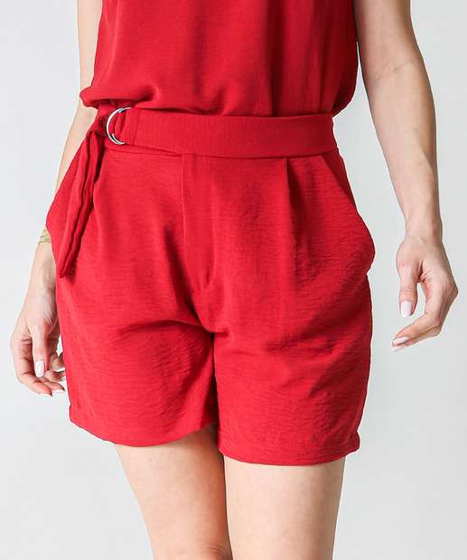 Short Feminino Airflow Textura Marisa Vermelho