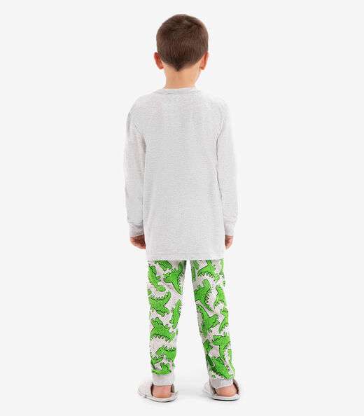 Pijama meia malha Rovi Kids Cinza