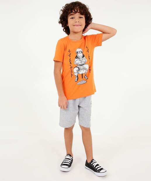 Conjunto Infantil Estampa Frontal Naruto Tam 4 a 10