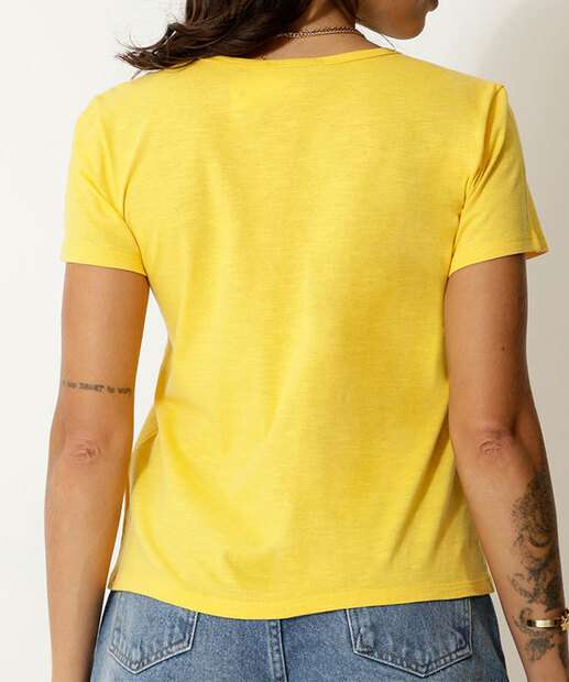 Blusa Feminina Básica Flamê Manga Curta Marisa