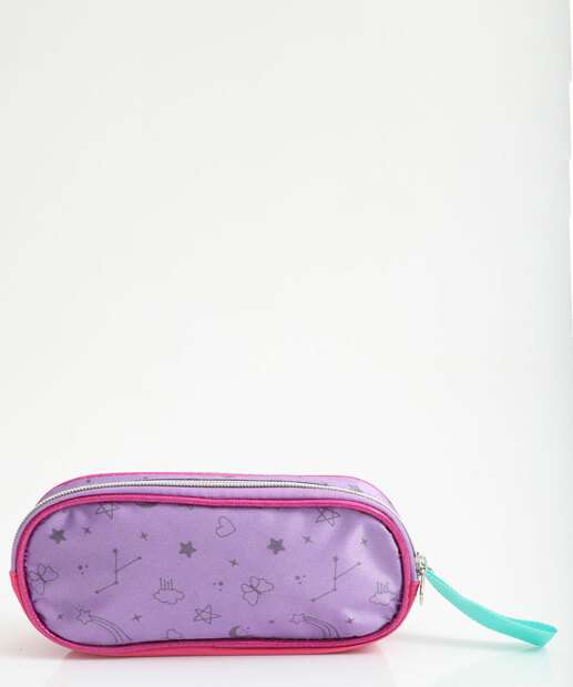 Estojo Escolar Infantil Unicórnio Clio Style Lilás