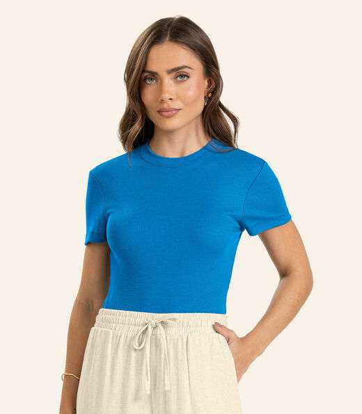 Blusa Feminina Em Ribana Endless Azul