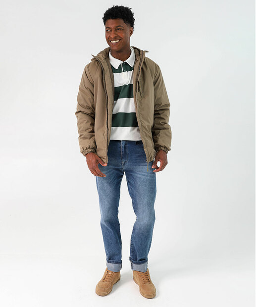 Jaqueta Masculina com Capuz Marisa Bege 