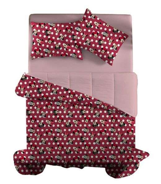 Image_Edredom Mickey Solteiro Doce vida Vermelho