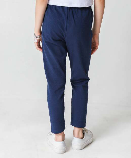 Calça Infantil Clochard Textura Marisa Tam 4 a 10 Azul