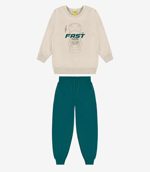 Image_Kit Conjunto Blusão Com Calça Rovi Kids Bege