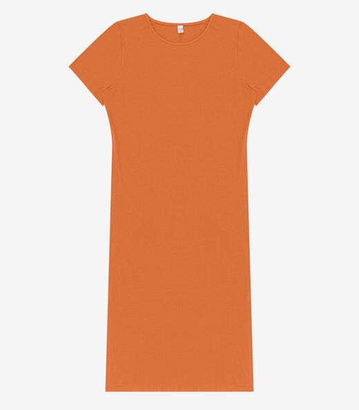 Vestido Feminino Midi Plus Size Infinita Cor Laranja