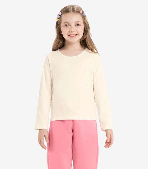 Image_Blusa Manga Longa Infantil Feminina Rovitex Kids Bege