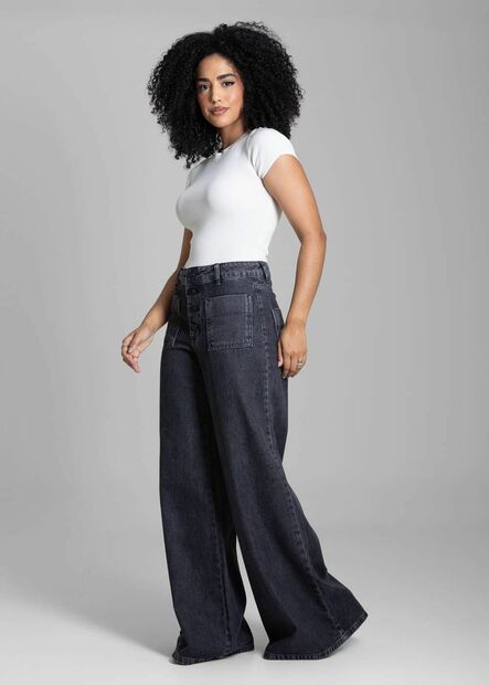 Calça Jeans Sawary Super Wide Leg - 282604