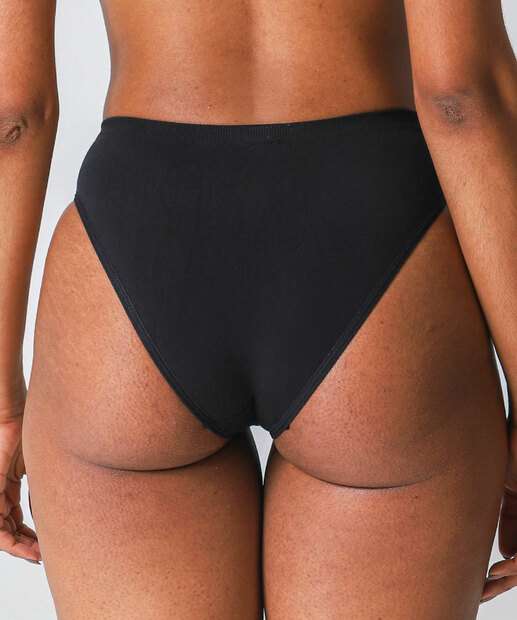 Kit 2 Calcinhas Sem Costura Cintura Alta Preto